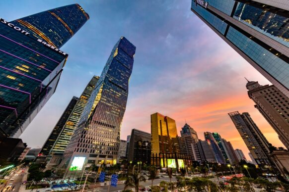 Le quartier d'affaires à Canton, au sud de la Chine